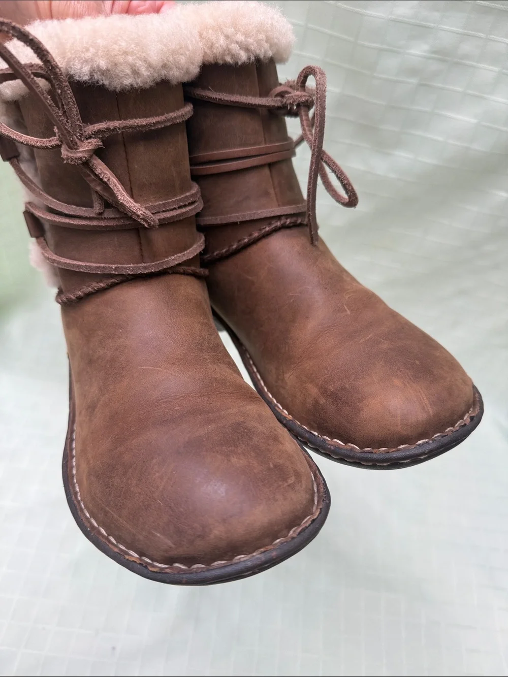 UGG Brown Shearling-Lined Winter Ankle Boots